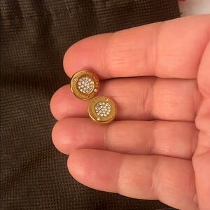 Michael Kors rose Gold and Silver Crystal Earrings
